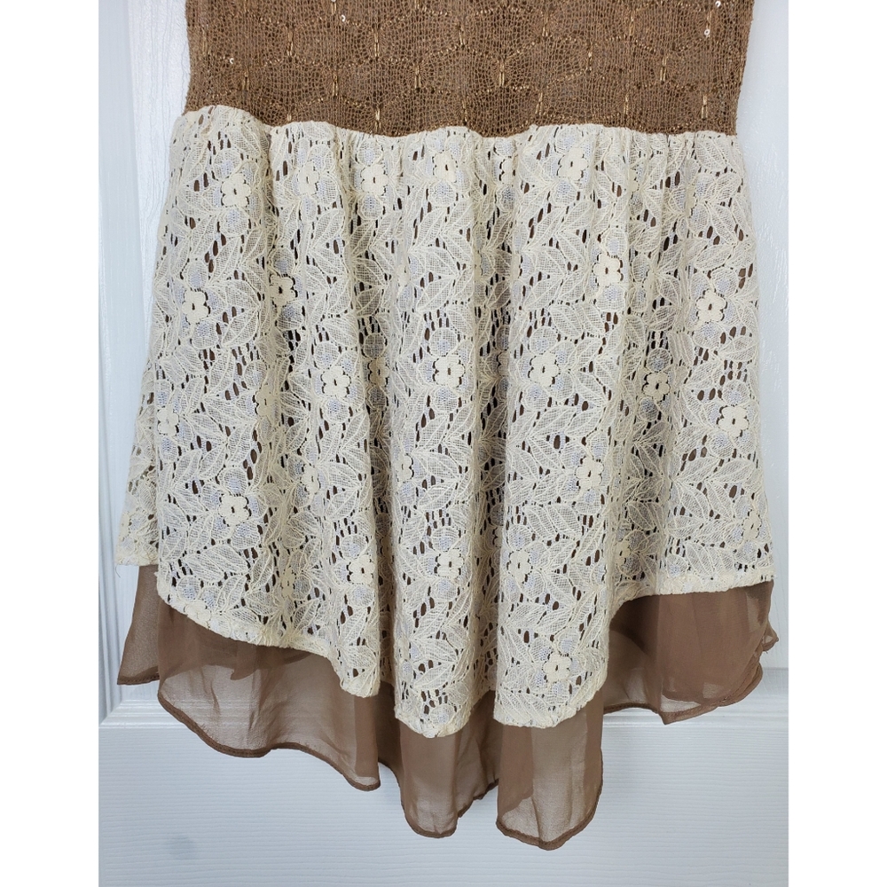 NWT A'reve lace hi low peplum tank top size M - Picture 7 of 8